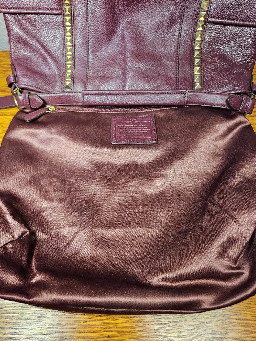 Coach Park Leather Pyramid Stud Hobo - Picture 11 of 13